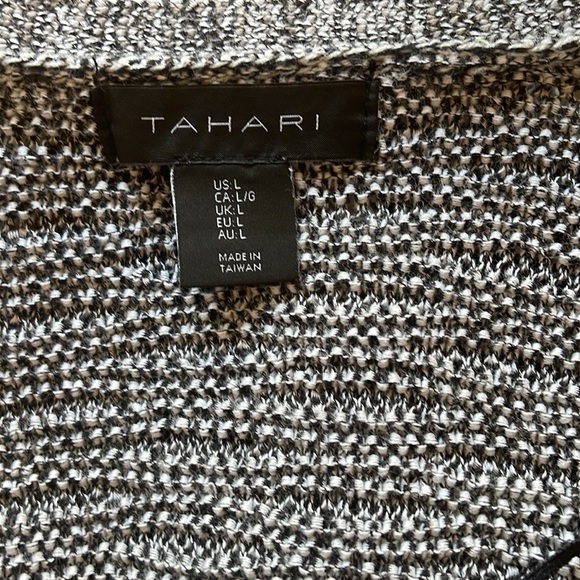 Tahari Knit Short Sleeve Open Front Cardigan Women's Size Large - Picture 7 of 8